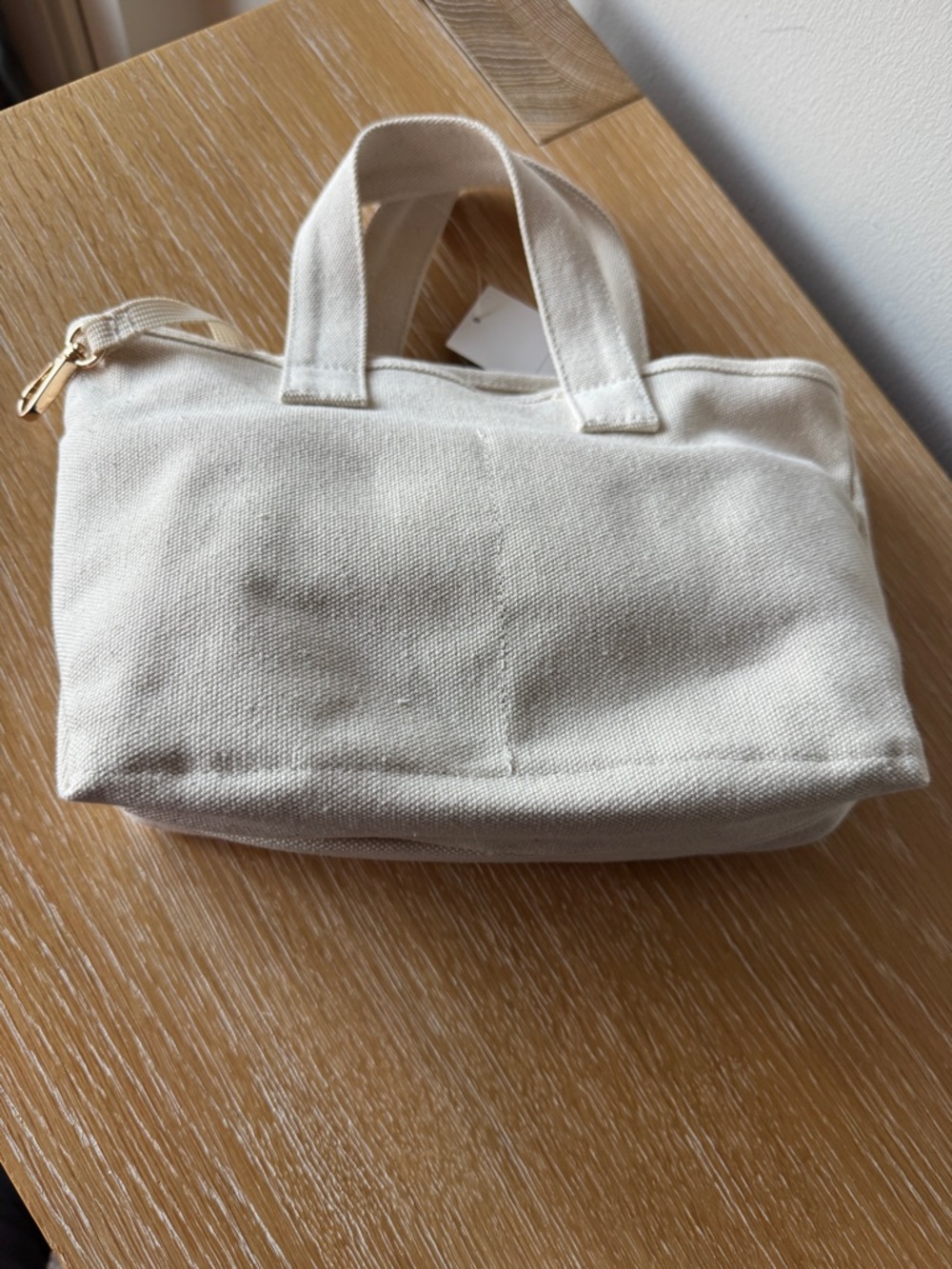 Parke x Target - Mini Canvas Tote Bag in Natural Cream with Red Embroidered Logo - Picture 6 of 16